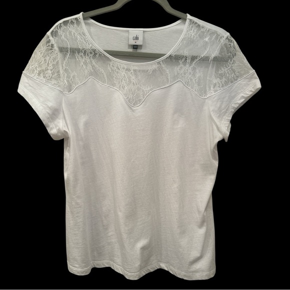 CAbi Tops - NWOT Cabi Flirt Unconventional Lace Blouse Top Romantic Feminine Sheer Sz Med